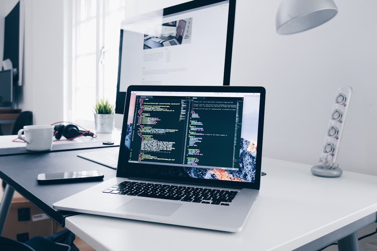 code on a laptop screen